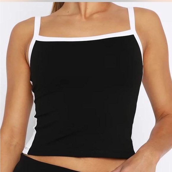White Fox Black & White Stripef Workout Tank - Picture 1 of 7